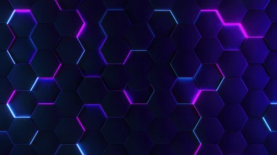 Purple Artistic Hexagon 3d pattern theme for Facebook
