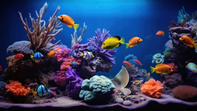 Colorful aquarium coral reef theme for Facebook